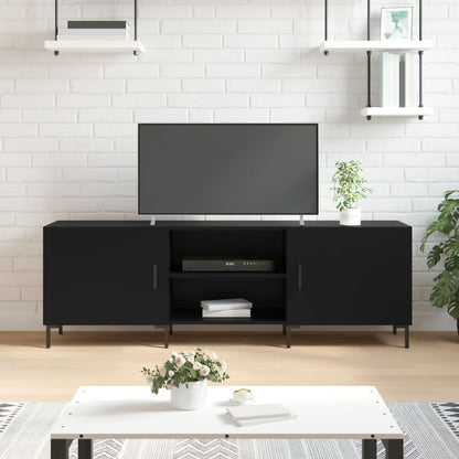 TV-benk svart 150x30x50 cm konstruert tre