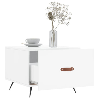 Sidebord Høyglans Hvit 2 stk Høyglans Hvit 50x50x40 cm