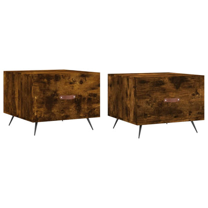 Salongbord Sofabord Røkt Eik 2 stk 50x50x40 cm