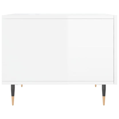 Sidebord Høyglans Hvit 2 stk 50x50x40 cm