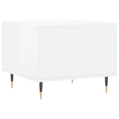 Sidebord Høyglans Hvit 2 stk 50x50x40 cm