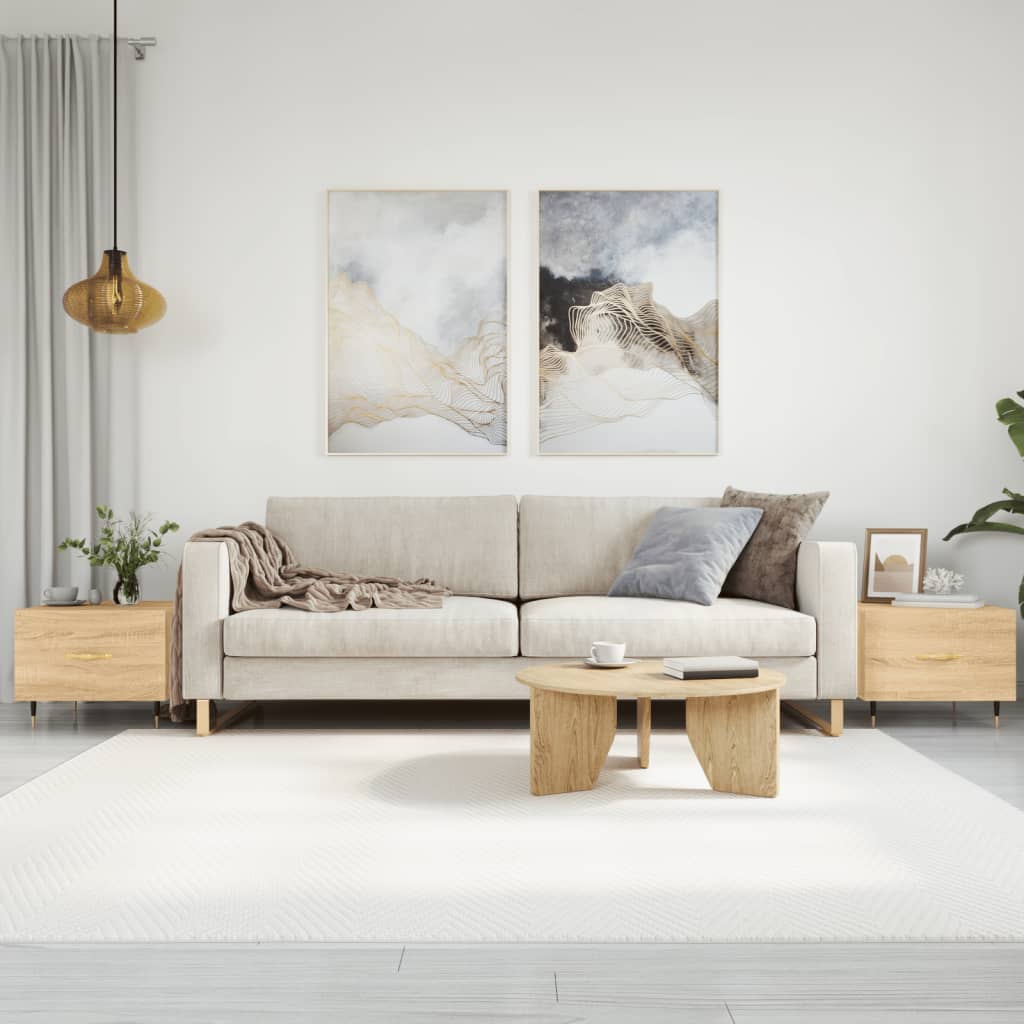 Salongbord Sofabord Sonoma Eik 2 stk 50x50x40 cm