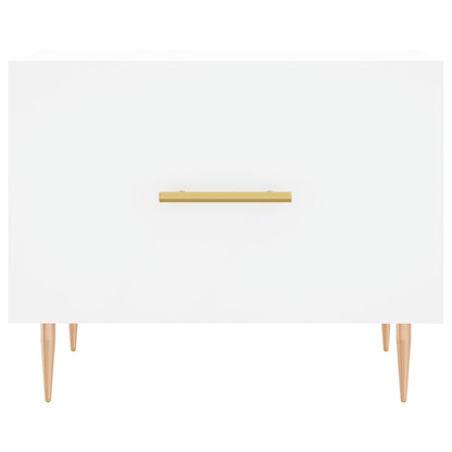 Sidebord Hvit 2 stk 50x50x40 cm