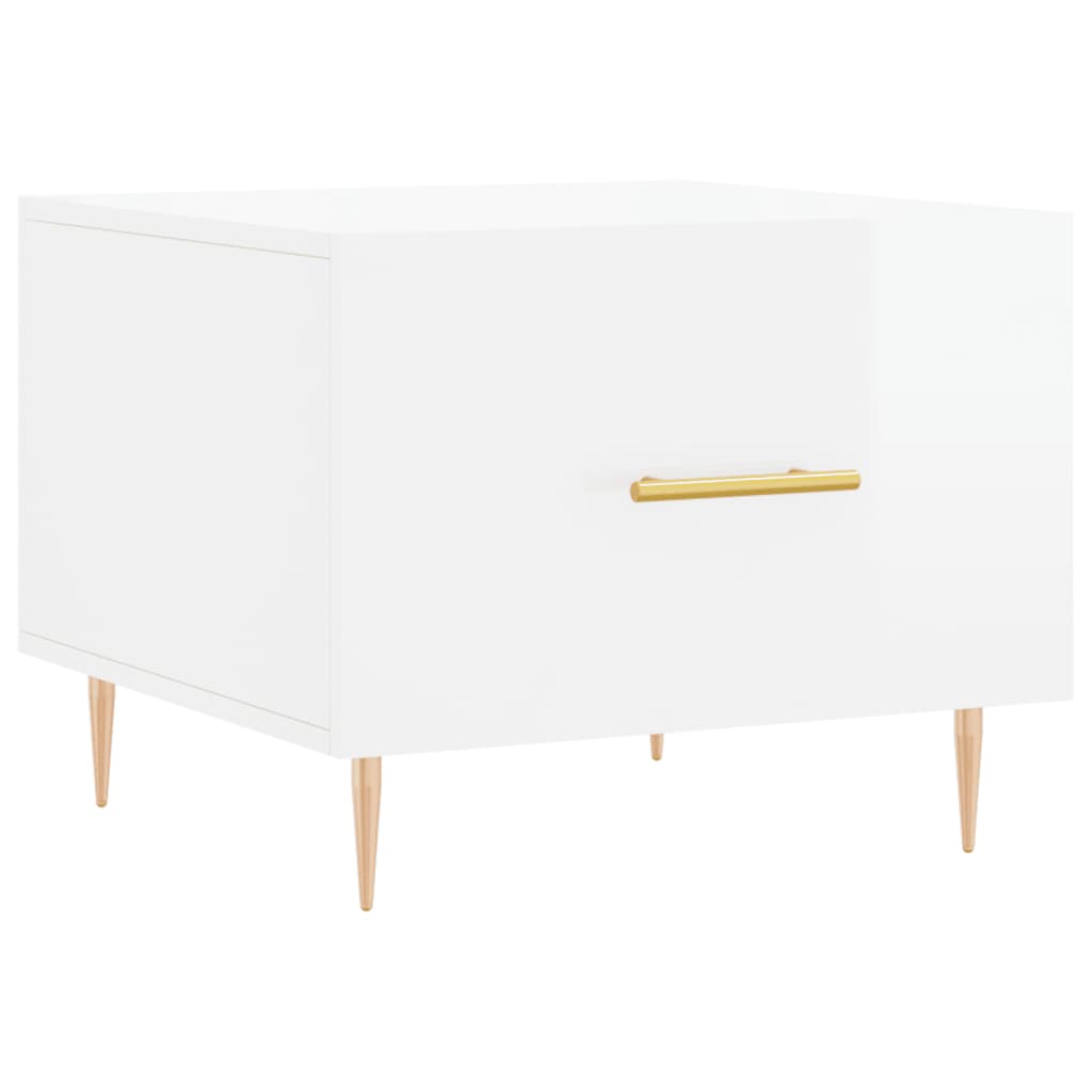 Sidebord Høyglans Hvit 2 stk Høyglans Hvit 50x50x40 cm