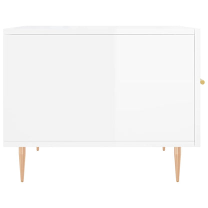 Sidebord Høyglans Hvit 2 stk Høyglans Hvit 50x50x40 cm