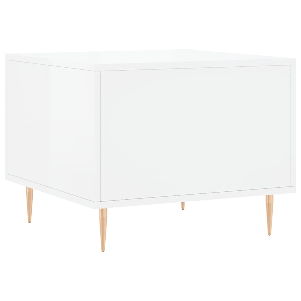 Sidebord Høyglans Hvit 2 stk Høyglans Hvit 50x50x40 cm