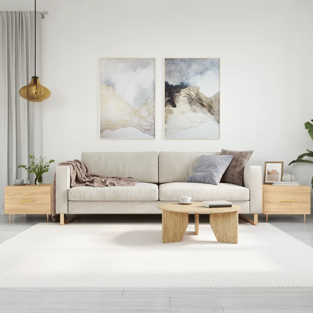 Salongbord Sofabord Sonoma Eik 2 stk 50x50x40 cm