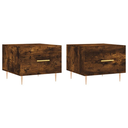 Salongbord Sofabord Røkt Eik 2 stk 50x50x40 cm