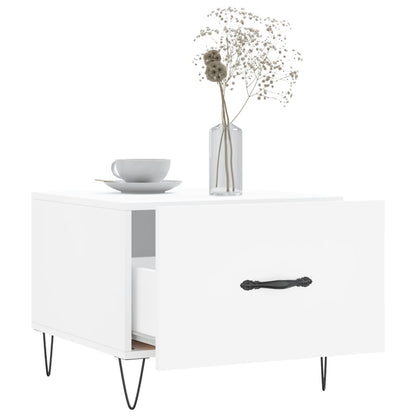 Sidebord Hvit 2 stk 50x50x40 cm
