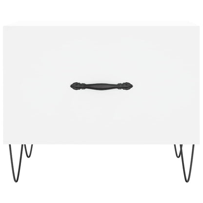 Sidebord Hvit 2 stk 50x50x40 cm