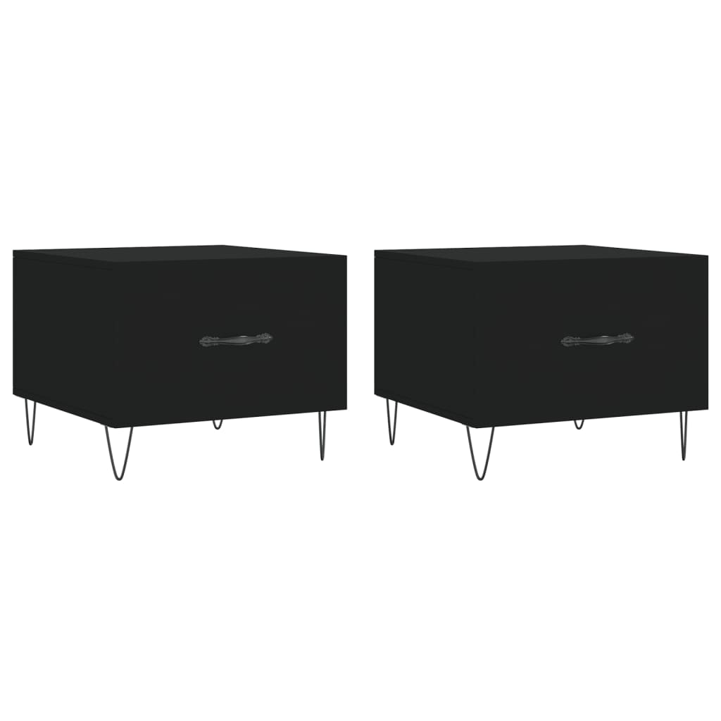 Salongbord Sofabord Svart 2 stk 50x50x40 cm