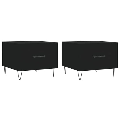 Salongbord Sofabord Svart 2 stk 50x50x40 cm