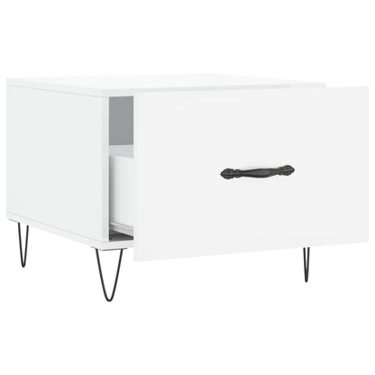 Sidebord Høyglans Hvit 2 stk Høyglans Hvit 50x50x40 cm