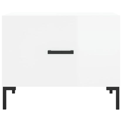 Sidebord Høyglans Hvit 2 stk Høyglans Hvit 50x50x40 cm