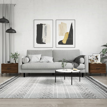 Salongbord Sofabord Brun Eik 2 stk 50x50x40 cm