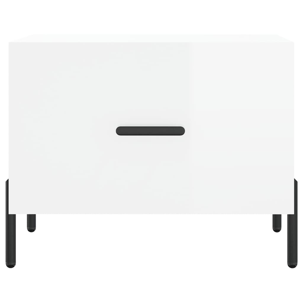 Sidebord Høyglans Hvit 2 stk Høyglans Hvit 50x50x40 cm