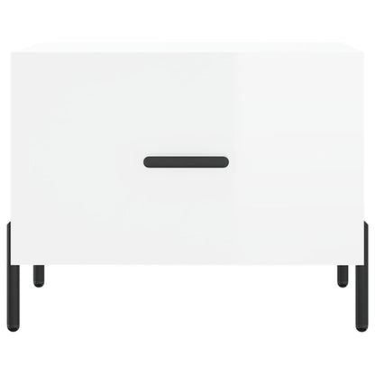 Sidebord Høyglans Hvit 2 stk Høyglans Hvit 50x50x40 cm