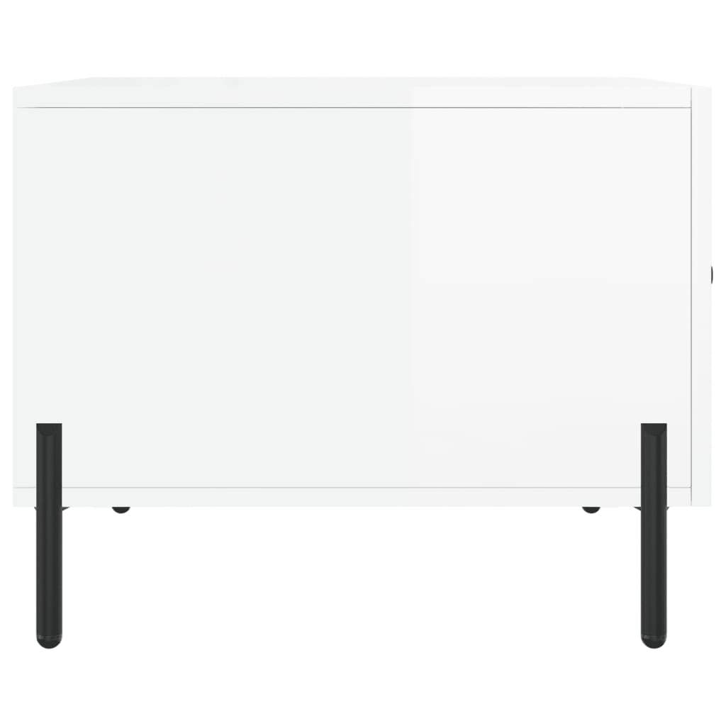 Sidebord Høyglans Hvit 2 stk Høyglans Hvit 50x50x40 cm