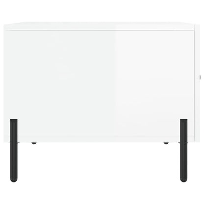 Sidebord Høyglans Hvit 2 stk Høyglans Hvit 50x50x40 cm