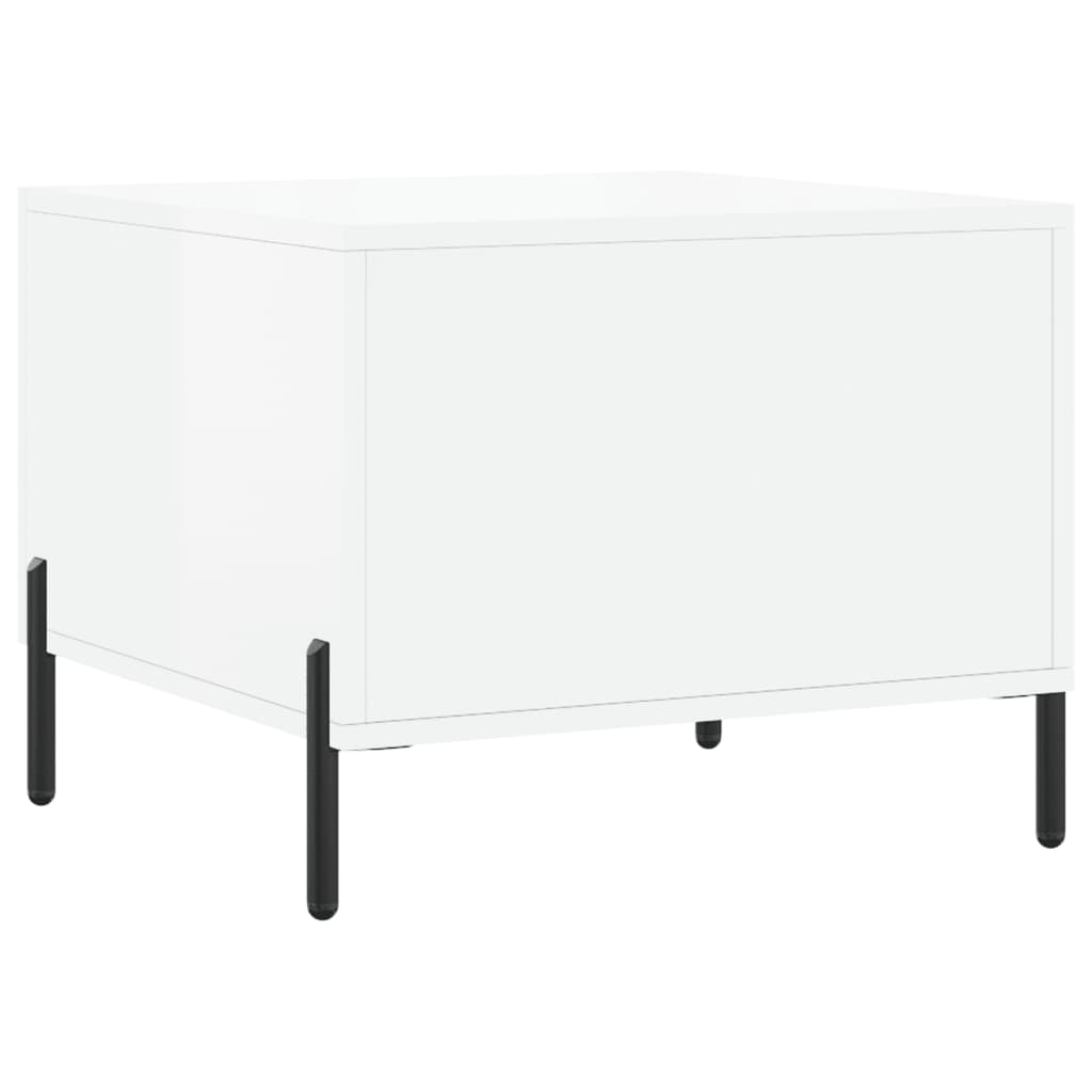 Sidebord Høyglans Hvit 2 stk Høyglans Hvit 50x50x40 cm