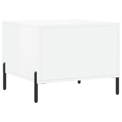 Sidebord Høyglans Hvit 2 stk Høyglans Hvit 50x50x40 cm