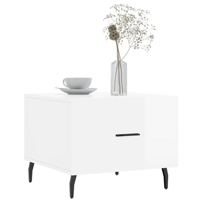 Sidebord Høyglans Hvit 2 stk Høyglans Hvit 50x50x40 cm
