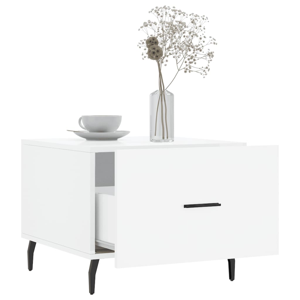 Sidebord Høyglans Hvit 2 stk Høyglans Hvit 50x50x40 cm