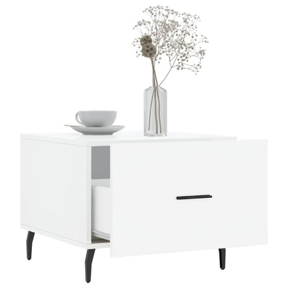 Sidebord Høyglans Hvit 2 stk Høyglans Hvit 50x50x40 cm