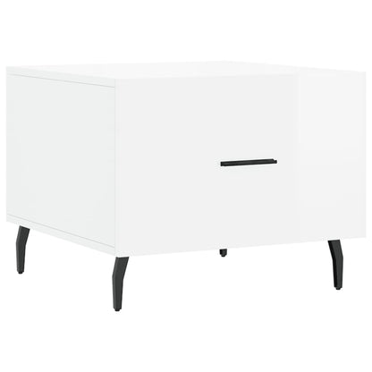 Sidebord Høyglans Hvit 2 stk Høyglans Hvit 50x50x40 cm