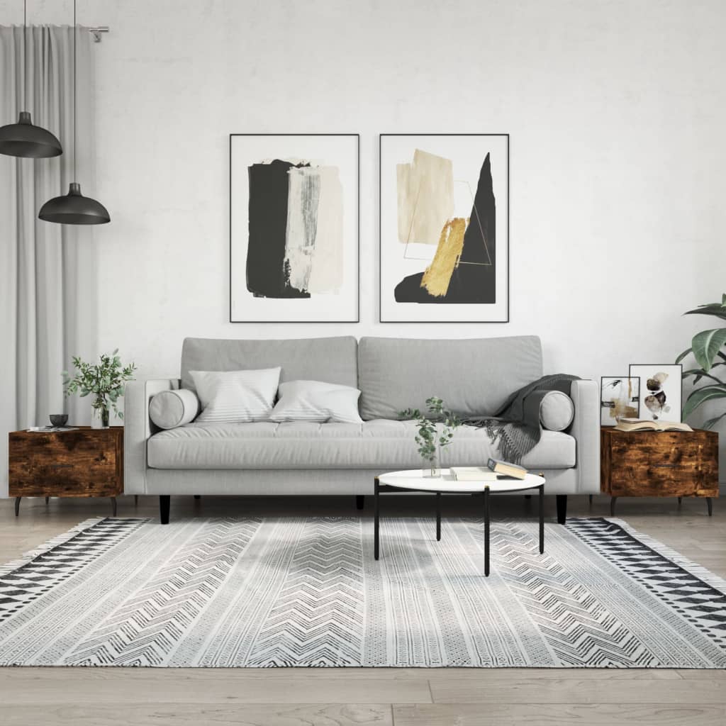 Salongbord Sofabord Røkt Eik 2 stk 50x50x40 cm