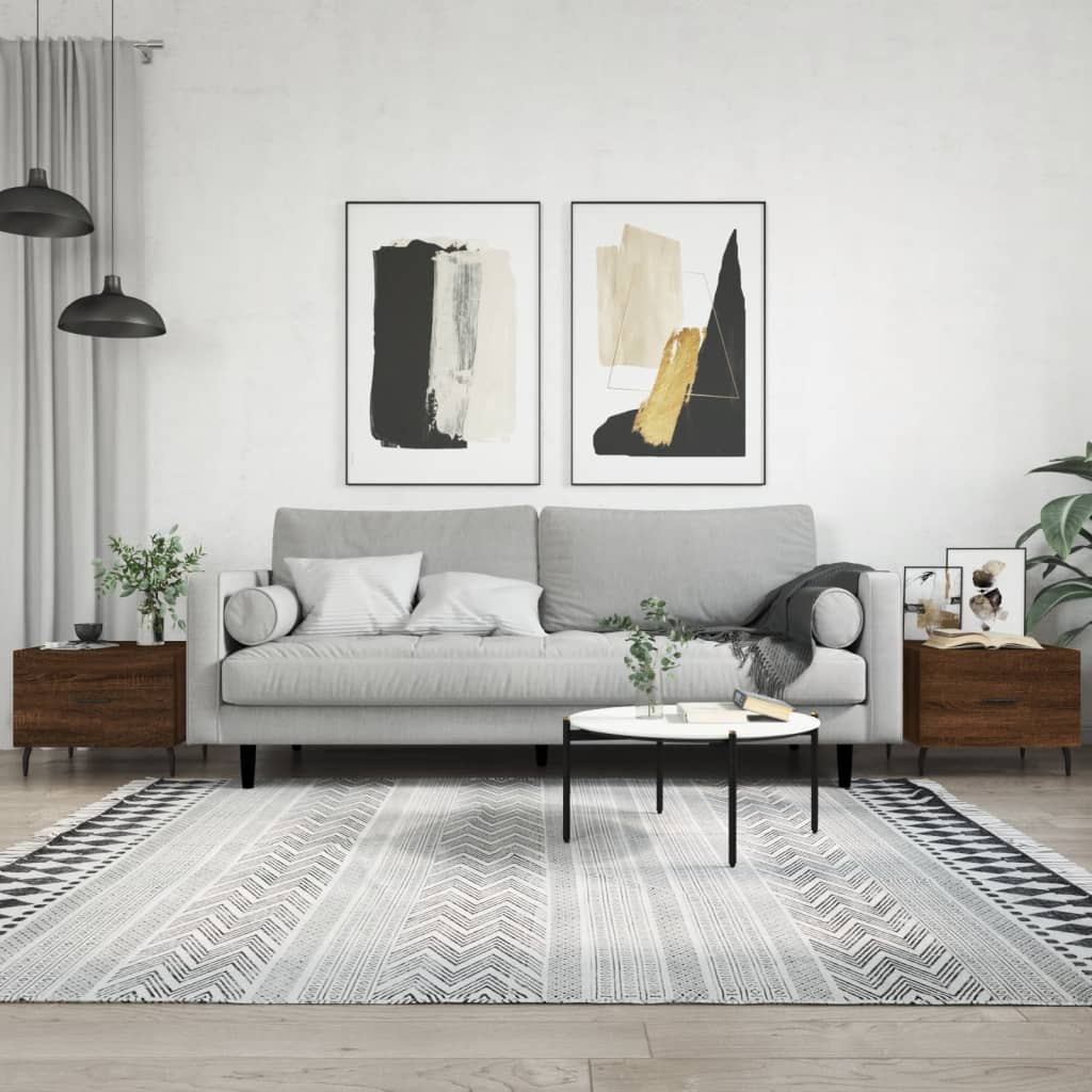Salongbord Sofabord Brun Eik 2 stk 50x50x40 cm