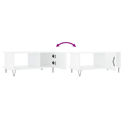 Salongbord Sofabord Høyglans Hvit 90x50x40 cm