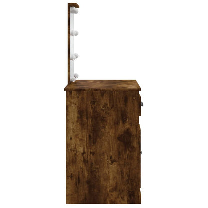 Sminkebord Røkt Eik LED 90x42x132,5 cm