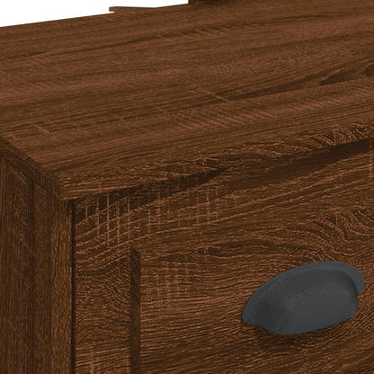 Sminkebord Brun Eik LED 90x42x132,5 cm