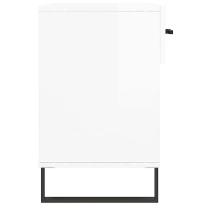 Skoskap Skohylle Skobenk Høyglans Hvit 102x35x55 cm