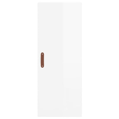 Skap Høyglans Hvit 34,5x34x180 cm