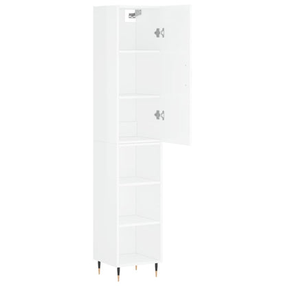 Skap Høyglans Hvit 34,5x34x180 cm
