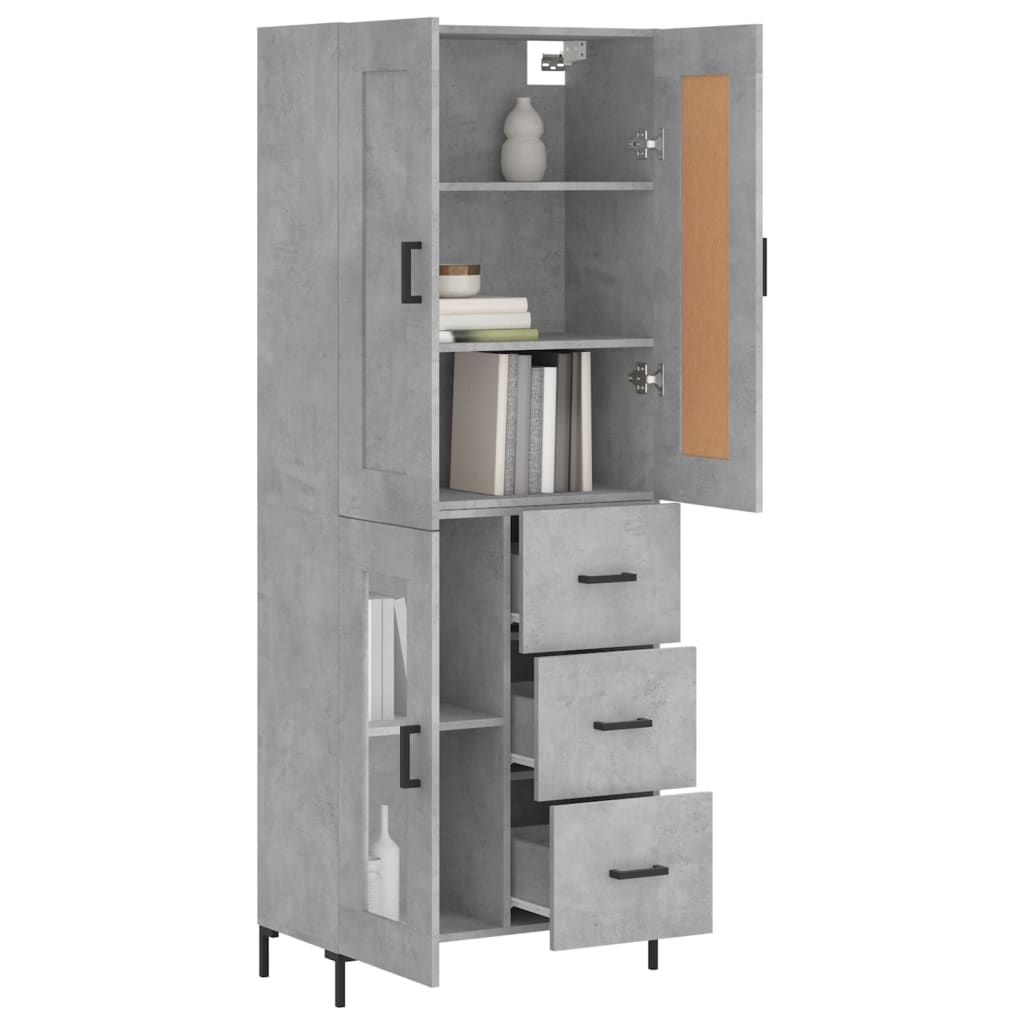 Skap Betonggrå 69,5x34x180 cm