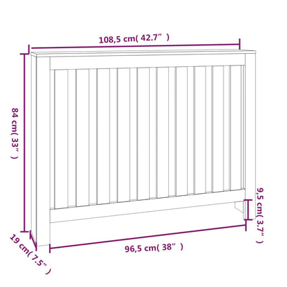 Radiatordeksel 108,5x19x84 cm heltre furu