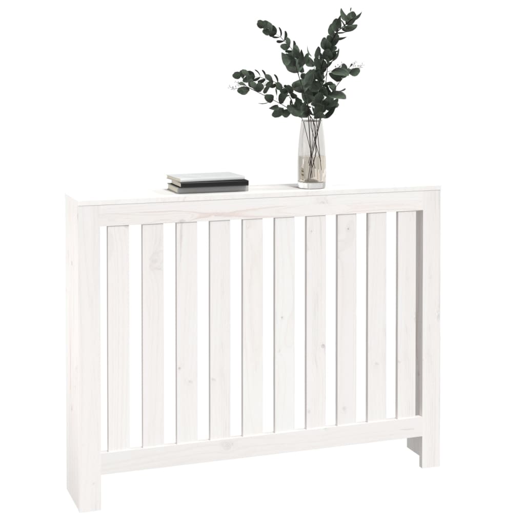 Radiatordeksel hvit 108,5x19x84 cm heltre furu