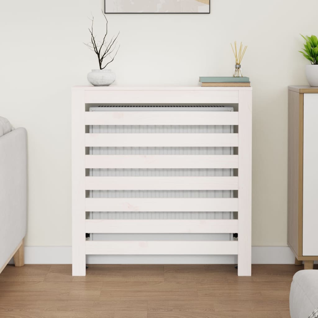 Radiatordeksel hvit 79,5x19x84 cm heltre furu