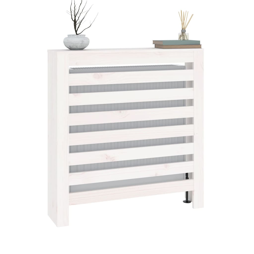 Radiatordeksel hvit 79,5x19x84 cm heltre furu