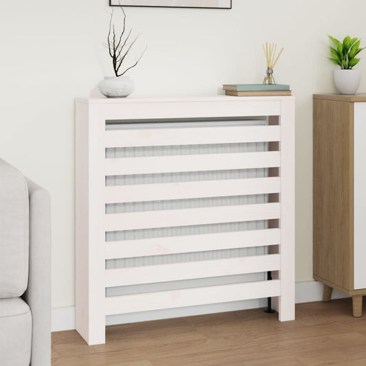 Radiatordeksel hvit 79,5x19x84 cm heltre furu