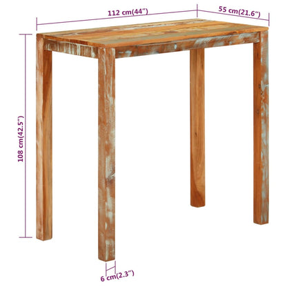 Barbord kafebord Bistrobord 112x55x108 cm gjenvunnet heltre