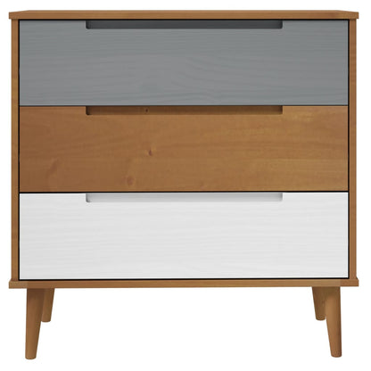 Kommode Brun MOLDE 80x40x80 cm heltre furu