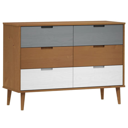 Kommode Brun MOLDE 113x40x80 cm heltre furu