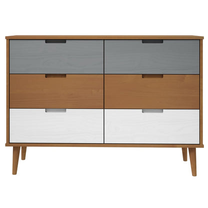 Kommode Brun MOLDE 113x40x80 cm heltre furu