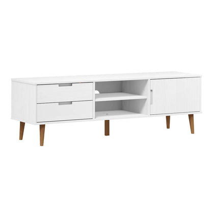 TV-Møbel Hvit TV-benk MOLDE 158x40x49 cm heltre furu