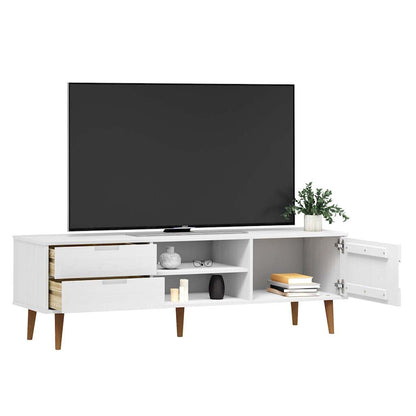 TV-Møbel Hvit TV-benk MOLDE 158x40x49 cm heltre furu
