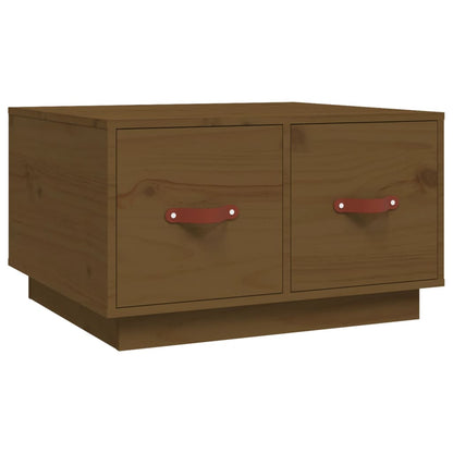 Salongbord Sofabord Tre heltre furu Honningbrun 60x53x35 cm